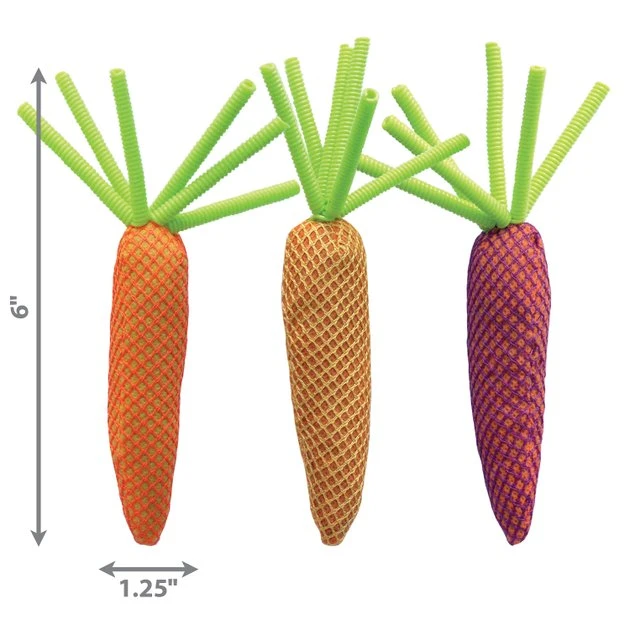 KONG Nibble Carrots Assorted Cat Toy, Color Varies 4 KONG Nibble Carrots Assorted Cat Toy, Color Varies - Image 2