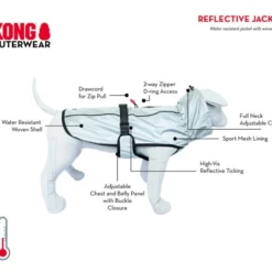 KONG Reflective Dog Jacket, Silver -KONG Toys Shop 252603 PT8. SY630 V1622125402