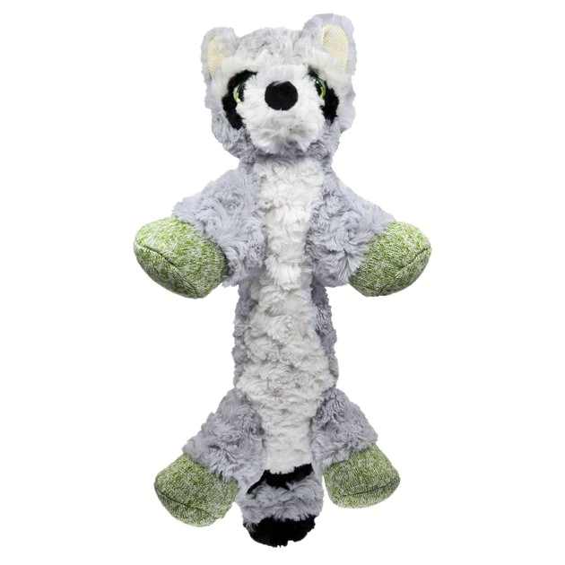 KONG Low Stuff Flopzie Raccoon Squeaky Plush Dog Toy, Medium 3 KONG Low Stuff Flopzie Raccoon Squeaky Plush Dog Toy, Medium