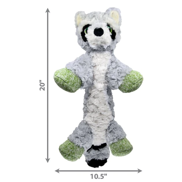 KONG Low Stuff Flopzie Raccoon Squeaky Plush Dog Toy, Medium 4 KONG Low Stuff Flopzie Raccoon Squeaky Plush Dog Toy, Medium - Image 2