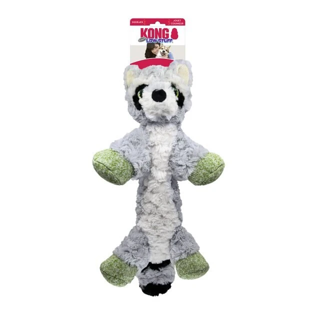 KONG Low Stuff Flopzie Raccoon Squeaky Plush Dog Toy, Medium 6 KONG Low Stuff Flopzie Raccoon Squeaky Plush Dog Toy, Medium - Image 4