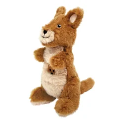 KONG Shakers Passports Kangaroo Squeaky Plush Dog Toy, Medium