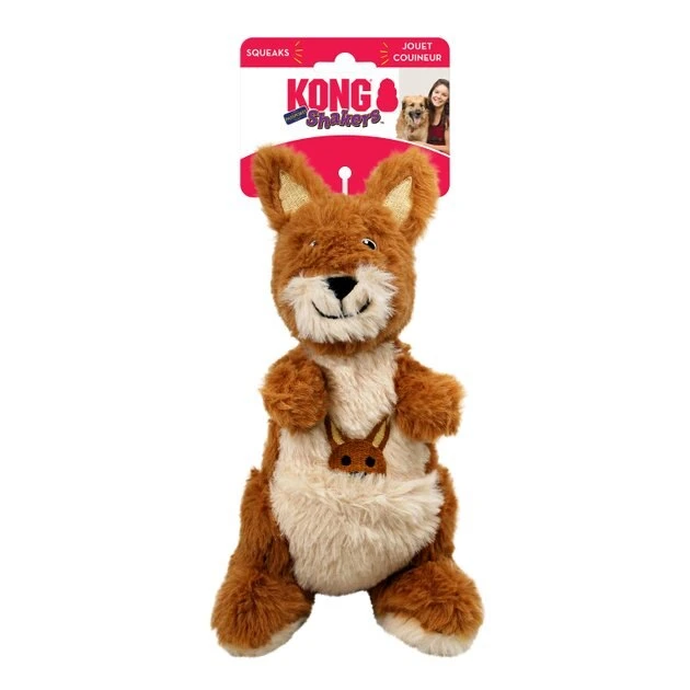 KONG Shakers Passports Kangaroo Squeaky Plush Dog Toy, Medium 6 KONG Shakers Passports Kangaroo Squeaky Plush Dog Toy, Medium - Image 4