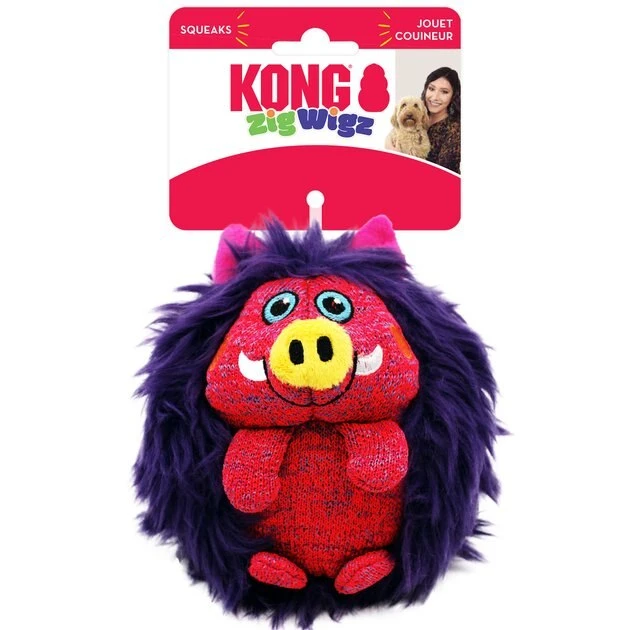 KONG ZigWigz Warthog Squeaky Plush Dog Toy, Medium 6 KONG ZigWigz Warthog Squeaky Plush Dog Toy, Medium - Image 4