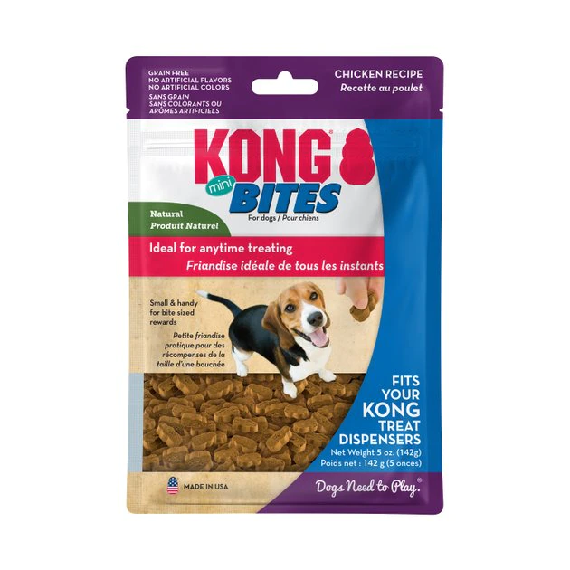 KONG Mini Bites Chicken Recipe Grain-Free Dog Treats, 5-oz pouch 3 KONG Mini Bites Chicken Recipe Grain-Free Dog Treats, 5-oz pouch
