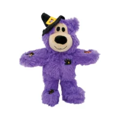KONG Wild Knot Bear Squeaky Plush Dog Toy, Purple