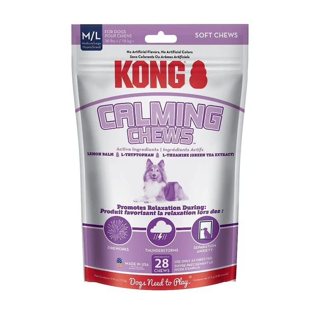 KONG Calming Chews Medium & Large Dog Supplement 3 KONG Calming Chews Medium & Large Dog Supplement
