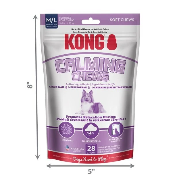 KONG Calming Chews Medium & Large Dog Supplement 6 KONG Calming Chews Medium & Large Dog Supplement - Image 4