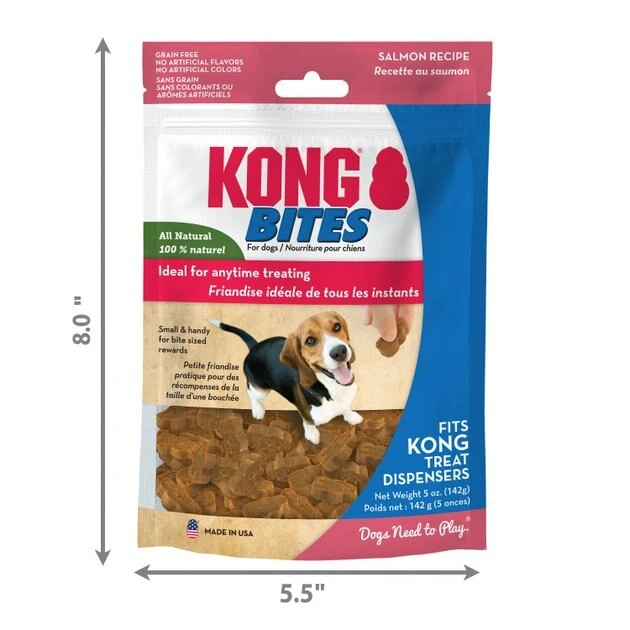 KONG Bites Grain-Free Salmon Dog Treats, 5-oz bag 6 KONG Bites Grain-Free Salmon Dog Treats, 5-oz bag - Image 4