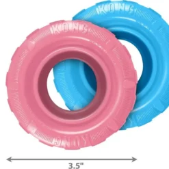 KONG||Wellness KONG Puppy Tires Dog Toy, Color Varies, Small + Wellness Soft Puppy Bites Lamb & Salmon Recipe Grain-Free Dog Treats, 3-oz pouch -KONG Toys Shop 298194 PT3. SY630 V1623199043