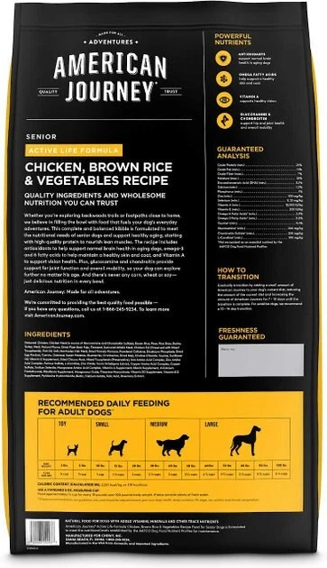 American Journey||KONG American Journey Active Life Formula Senior Chicken, Brown Rice & Vegetables Recipe Dry Food + KONG Senior Dog Toy, Large 5 American Journey||KONG American Journey Active Life Formula Senior Chicken, Brown Rice & Vegetables Recipe Dry Food + KONG Senior Dog Toy, Large - Image 3