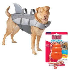 Frisco||KONG Frisco Shark Life Jacket + KONG Aqua Dog Toy, Large