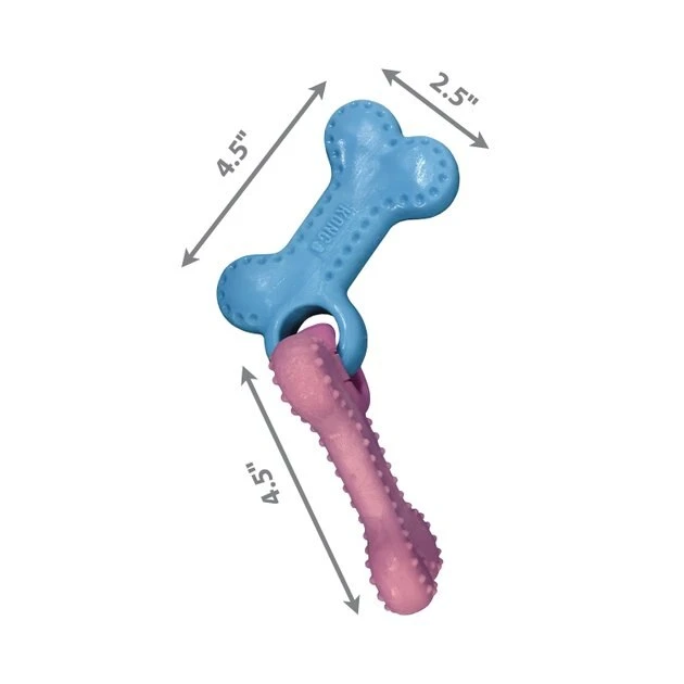 KONG ChewStix Puppy Linked Bones, Pink/Blue 4 KONG ChewStix Puppy Linked Bones, Pink/Blue - Image 2