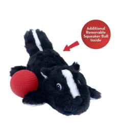KONG Cozie Pocketz Skunk Dog Toy, Black/White