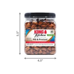 KONG Kitchen Natural Peanut Butter & Pretzel Crunchy Dog Treats, 18-oz tub -KONG Toys Shop 534822 PT3. SY630 V1657658788