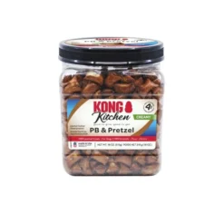 KONG Kitchen Natural Peanut Butter & Pretzel Crunchy Dog Treats, 18-oz tub -KONG Toys Shop 534822 PT4. SY630 V1657658788