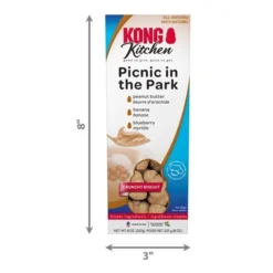 KONG Kitchen Picnic In The Park Grain-Free Peanut Butter Crunchy Biscuit Dog Treats, 8-oz box -KONG Toys Shop 534870 PT3. SY630 V1657658788