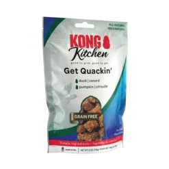 KONG Kitchen Get Quackin' Grain-Free Duck Chewy Dog Treats, 5-oz bag -KONG Toys Shop 534902 PT4. SY630 V1657658789