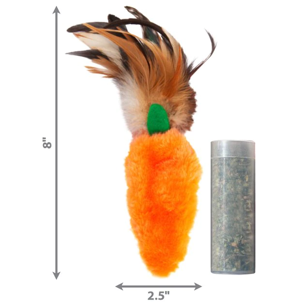 KONG Refillable Feather Top Carrot Catnip Cat Toy 4 KONG Refillable Feather Top Carrot Catnip Cat Toy - Image 2