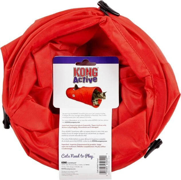 KONG Active Nylon Tunnel Cat Toy, Red 7 KONG Active Nylon Tunnel Cat Toy, Red - Image 5