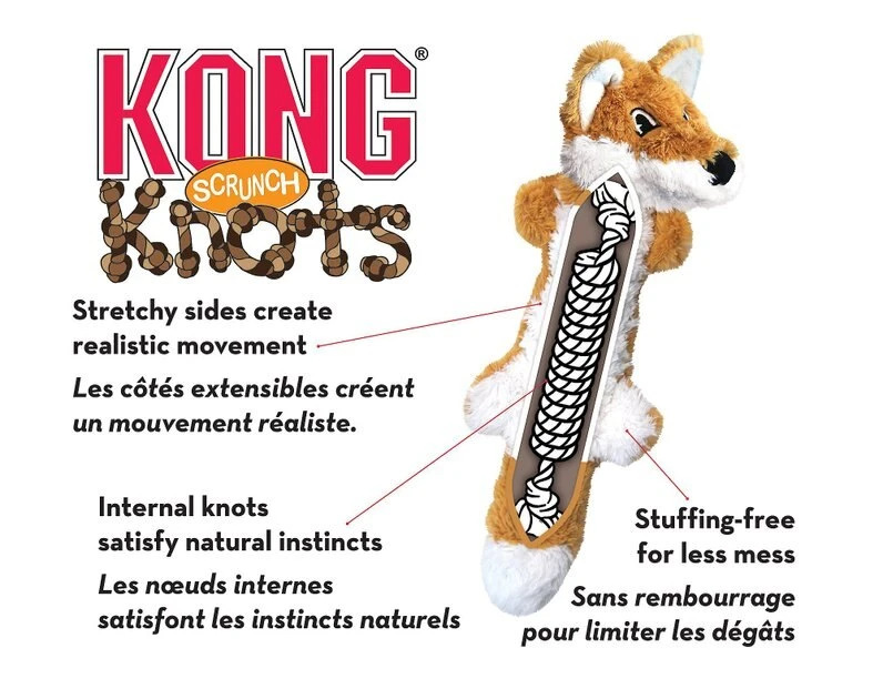 KONG Scrunch Knots Raccoon Dog Toy 6 KONG Scrunch Knots Raccoon Dog Toy - Image 4